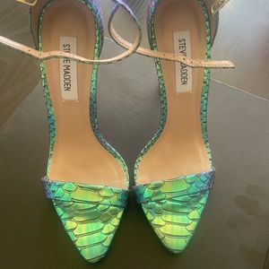 Steve Madden Sane Stiletto Heel SANE-S TURQUOISE SNAKE - TURQUOISE SNAKE / 6